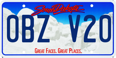 SD license plate 0BZV20