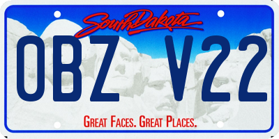 SD license plate 0BZV22