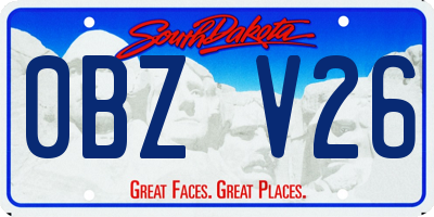 SD license plate 0BZV26