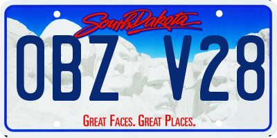 SD license plate 0BZV28