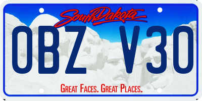 SD license plate 0BZV30