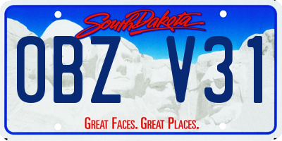 SD license plate 0BZV31