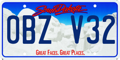 SD license plate 0BZV32
