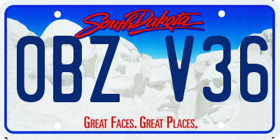 SD license plate 0BZV36