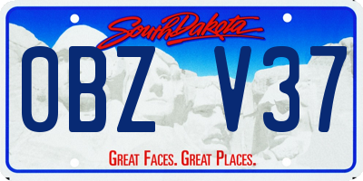 SD license plate 0BZV37