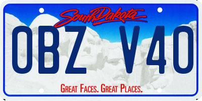 SD license plate 0BZV40