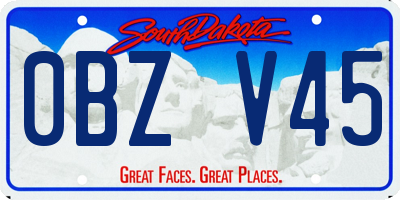 SD license plate 0BZV45