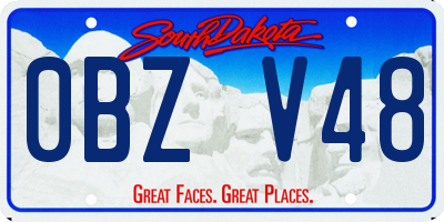 SD license plate 0BZV48
