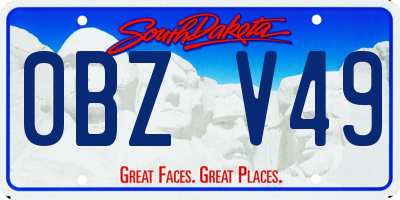 SD license plate 0BZV49