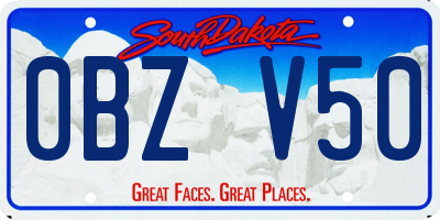 SD license plate 0BZV50