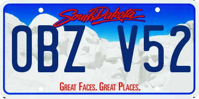 SD license plate 0BZV52