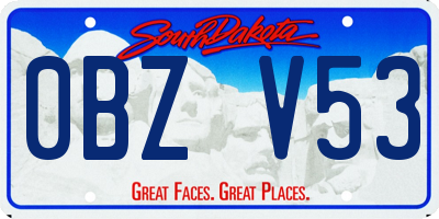SD license plate 0BZV53