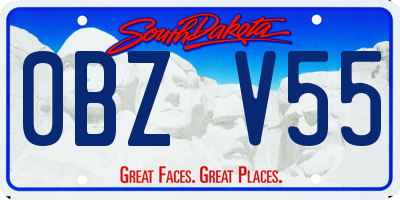 SD license plate 0BZV55