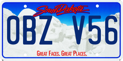 SD license plate 0BZV56