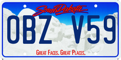SD license plate 0BZV59