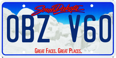 SD license plate 0BZV60