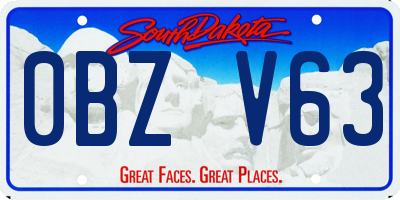 SD license plate 0BZV63