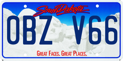 SD license plate 0BZV66