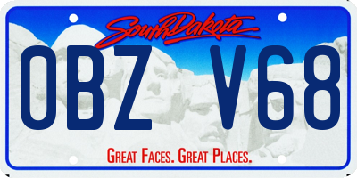 SD license plate 0BZV68