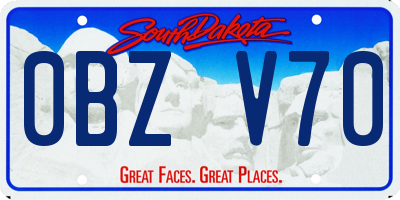 SD license plate 0BZV70