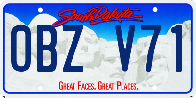SD license plate 0BZV71