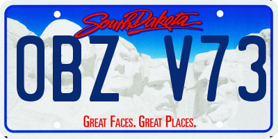SD license plate 0BZV73