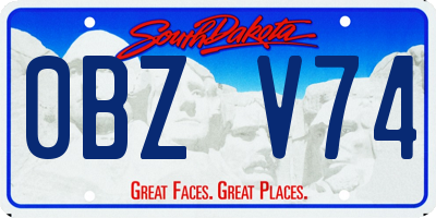 SD license plate 0BZV74