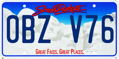 SD license plate 0BZV76