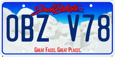 SD license plate 0BZV78