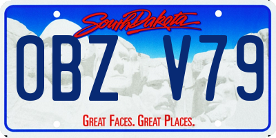 SD license plate 0BZV79