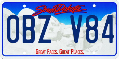 SD license plate 0BZV84