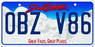 SD license plate 0BZV86