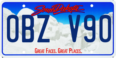 SD license plate 0BZV90