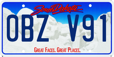 SD license plate 0BZV91