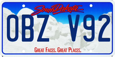 SD license plate 0BZV92