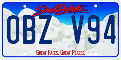 SD license plate 0BZV94