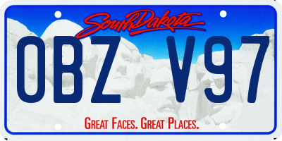 SD license plate 0BZV97