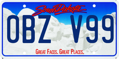 SD license plate 0BZV99