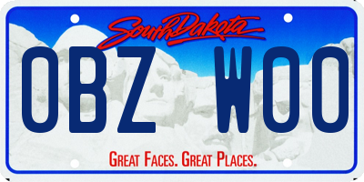 SD license plate 0BZW00