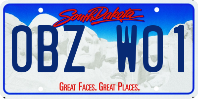 SD license plate 0BZW01
