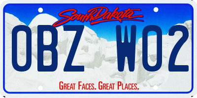 SD license plate 0BZW02