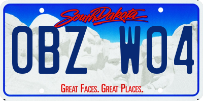 SD license plate 0BZW04
