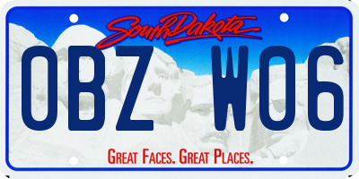 SD license plate 0BZW06
