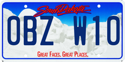 SD license plate 0BZW10