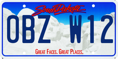 SD license plate 0BZW12