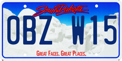 SD license plate 0BZW15
