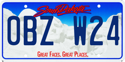 SD license plate 0BZW24