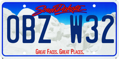 SD license plate 0BZW32