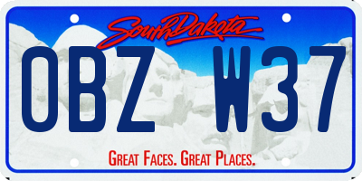 SD license plate 0BZW37