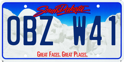 SD license plate 0BZW41